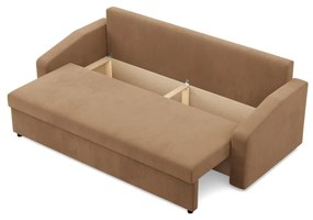 Zeus kanapéágy, szövet anyag, bonell töltet, döntött kartámasz, barna