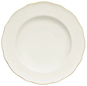 24 részes porcelán étkészlet, fehér/arany