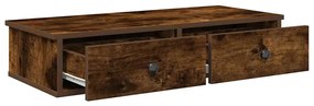 Falipolc fiókokkal füstölt tölgy 80x31x17 cm műszaki fa