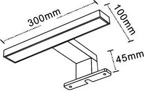 UNIVERSO Falra és bútorra szerelhető tükörvilágítás 5w 430lm CCT.Kap IP44 300x100x45mm Króm
