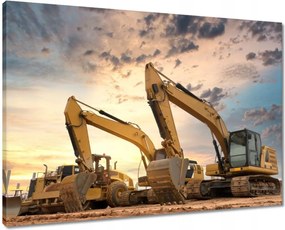 Vászonkép 70x50 Kotrógép az építkezésen Szolgáltatások