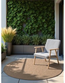 Bézs-elefántcsont színű kerek kültéri-beltéri szőnyeg ø 160 cm Duet Kona – NORTHRUGS