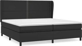 vidaXL fehér műbőr rugós ágy matraccal 200 x 200 cm
