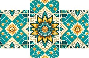 Kép - Türkiz minta (90x60 cm)