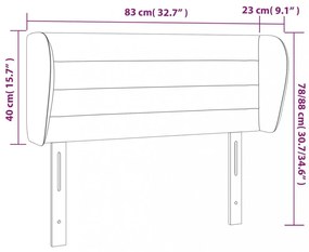 sötétszürke szövet fejtámla szárnyakkal 83x23x78/88 cm