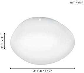 Eglo 97577 - Dimmelhető SILERAS LED mennyezeti lámpa LED/21W/230V, átm. 45 cm