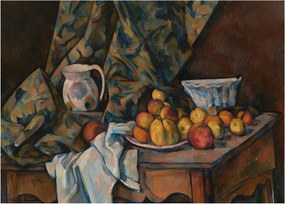 Üveg kép - Paul Cézanne, Still Life with Apples and Peaches, reprodukciók (70x50 cm)