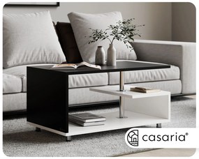 Casaria® Kávéasztal Orlando 95x55x50 cm - fehér/fekete