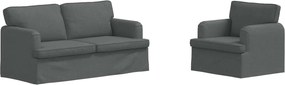 vidaXL Kanapé 2 pcs Sötétszürke 162 x 80 x 85 cm szövet