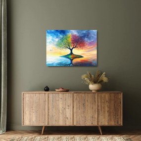 Üveg kép – Évszakok festett fája (70x50 cm)