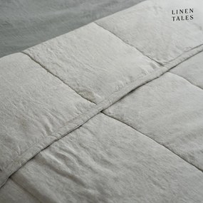 Natúr színű len steppelt ágytakaró 220x260 cm Melange – Linen Tales
