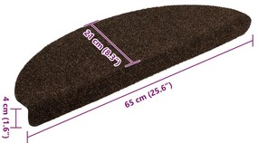 5 db öntapadós lépcsőszőnyeg 65 x 21 x 4 cm barna félkör alakú nagy