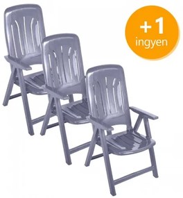 Műanyag napozó szék 3+1 ingyen - szürke