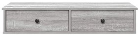 szürke sonoma szerelt fa falipolc fiókokkal 100 x 37,5 x 19 cm