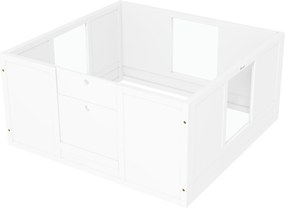 PawHut Kiskutya Szülődoboz, Kiskutya Játszóháló Ajtóval, Csúszásmentes Talpú Kutyajátszóháló, Kiskutya Játszódoz, Közepes Méretű Kutyák Számára, 100x9