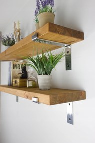 Glamour falra akasztható polc Ezüst fa konyha, nappali 60cm