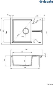 Andante gránit mosogató_alabástrom_1 medence+rövid csepegtető