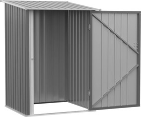Outsunny Fém Szerszámtároló 1.6m³ 100x103x160cm Kerti Sátor Párkányos Tetővel, Zárható Ajtóra Szükség van, Időjárásálló Kültéri Tároló Szekrény Kerthe