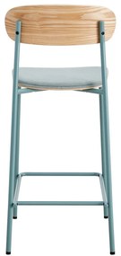 Kék-natúr színű bárszék szett 2 db-os (ülésmagasság 66 cm) Adriana – Marckeric