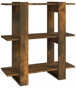 füstös tölgy színű térelválasztó könyvszekrény 80x30x87 cm