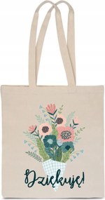 Öko Pamut Táska Köszönöm Természet Virágok Bevásárláshoz TT_155