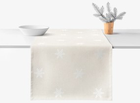 Goldea natura asztali futó - hópelyhek természetes alapon 35x120 cm