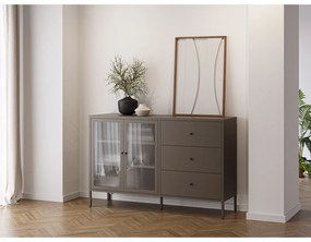 Szürke fém tálalószekrény 140x90x40 cm Layna – Marckeric