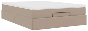Ottomán ágykeret matraccal Cappucino 140x200cm műbőrrel