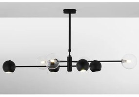 Jupiter 1996 - Csillár rúdon MOKA 4xGU10/10W/230V + 4xG9/10W/230V fekete/átlátszó