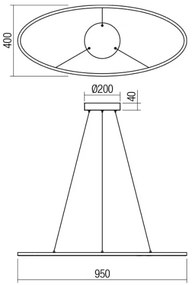 Redo 01-3339 - LEO LED dimmelhető függeszték drótkábelen LED/48W/230V fekete