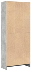 betonszürke szerelt fa könyvespolc 60 x 24 x 143 cm