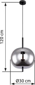 GLOBO 15345H1 BLACKY Egyágú Függesztett Lámpa IP20