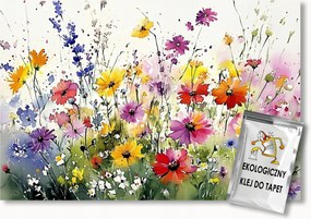 Fotótapéta Flizelina Természet Nyár Színes Virágok Rét Kert 350x250 ragasztó