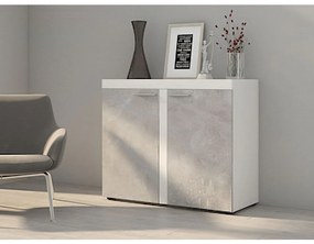 Komód Rokara 2F 3 (fehér + világos beton). 1058574