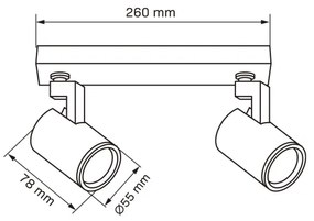 Spotlámpa LYNX 2xGU10/10W/230V fehér