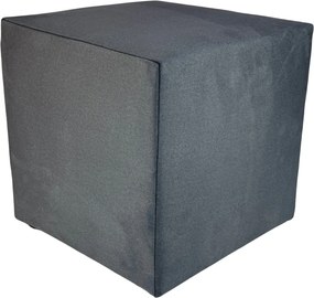 Négyzet alakú puff antracit velúr, könnyen tisztítható, lángálló