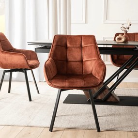 Forgószék rozsdabarna bársony kárpittal – LUNA