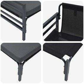 Kültéri Bútor párnával párnával 2 pcs Antracit Acél