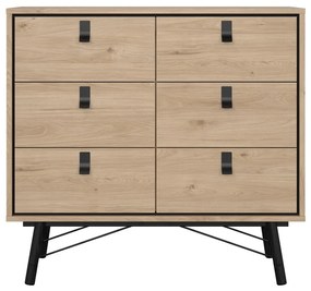 Natúr színű alacsony komód tölgyfa dekorral 102x99 cm Ry – Tvilum