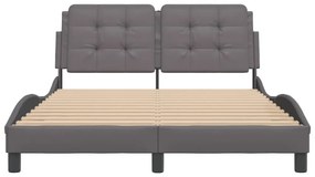 szürke műbőr ágykeret matrac nélkül Zadar 140 x 200 cm