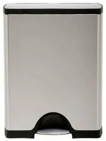 Simplehuman Téglalap alakú pedálos szemetesszelektív hulladékgyűjtő 46 l, acél