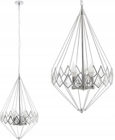 Függő Lámpa Kristály Króm Csillár Ezüst Glamour 3XE14 Nappaliba