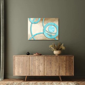 Kép - Kék körök akvarell (üvegen) (70x50 cm)