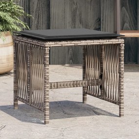 4 db szürke polyrattan kerti szék párnával 41 x 41 x 36 cm