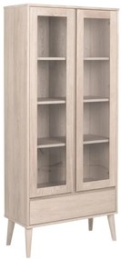 Natúr színű tálalószekrény tölgyfa dekorral 80x178 cm Nagano – Actona