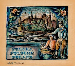 Háború előtti poszter Varsó 1921, 70x60cm