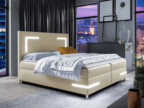 Franciaágy 200 cm Frinesa LED (krém) (ágyráccsal és matraccal) (tárolóhellyel) (LED világítással). 1104445