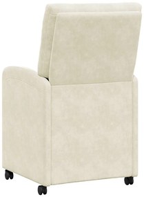 Kerekes Étkező Székek 2 pcs Krém 58 x 67 x 97 cm Bársony