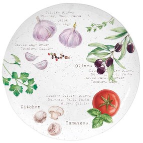 Mediterrán porcelán desszertes tányér Home & Kitchen