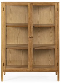 Natúr színű tálalószekrény tölgyfa dekorral 90x126x40 cm Ceci – MOME